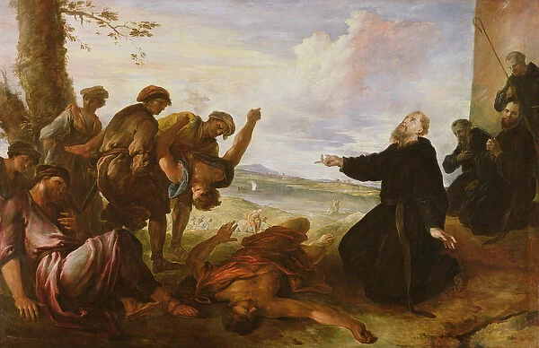 St Augustine helping the sick (oil on canvas)
