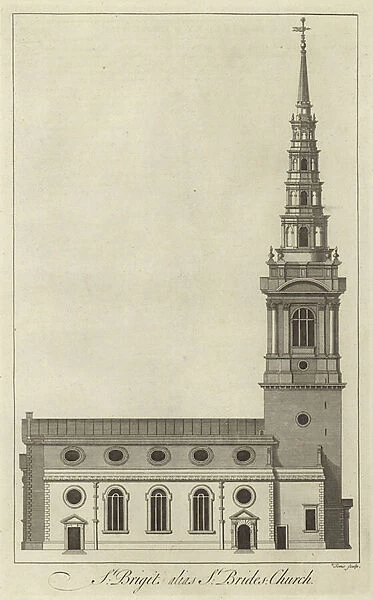 St Brides Church, London (engraving)