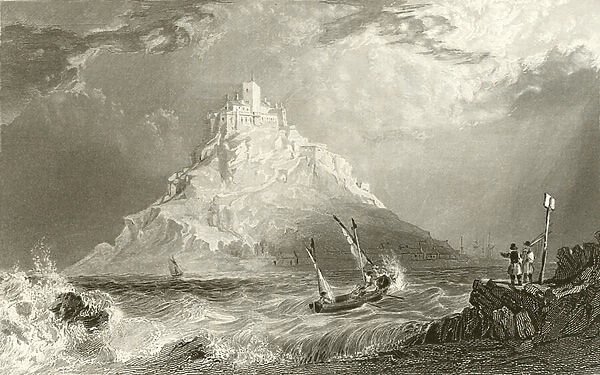 St Michaels Mount, Cornwall (engraving)