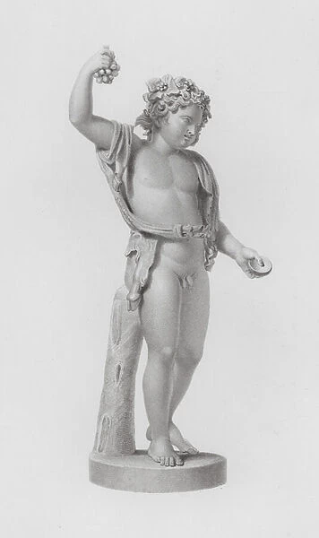 Statue of Bacchus, ancient Greco-Roman marble sculpture (engraving)