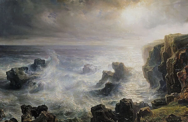 Storm off the Coast of Belle-Ile (oil on canvas)