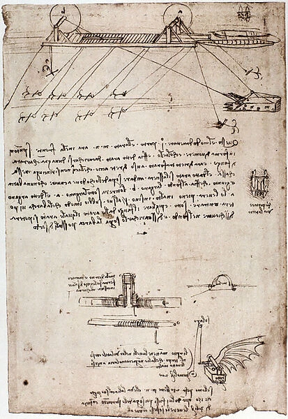 Study for a marine dredge by Leonard de Vinci (Leonardo da Vinci) (1452 - 1519)