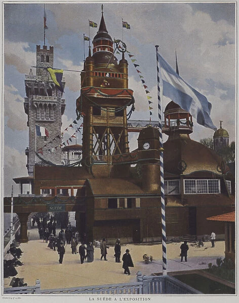 The Swedish pavilion at the Exposition Universelle 1900, Paris (colour photo)