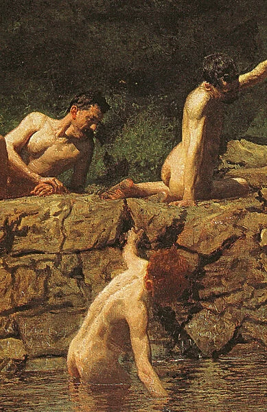 Swimming Hole, 1885 (oil on canvas) (detail of 2962925)