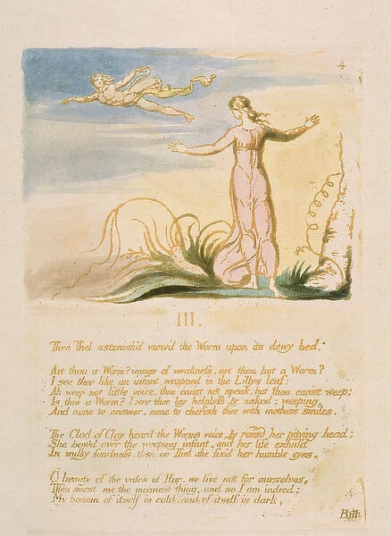 Then Thel astonish d... plate 6 from The Book of Thel, 1789