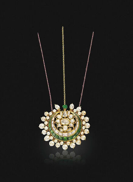 Tikka, mid-19th century (diamond, emerald, pearl, enamel)