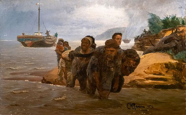 TOWERS CROSSING A FORD, 1872 (oil on canvas)