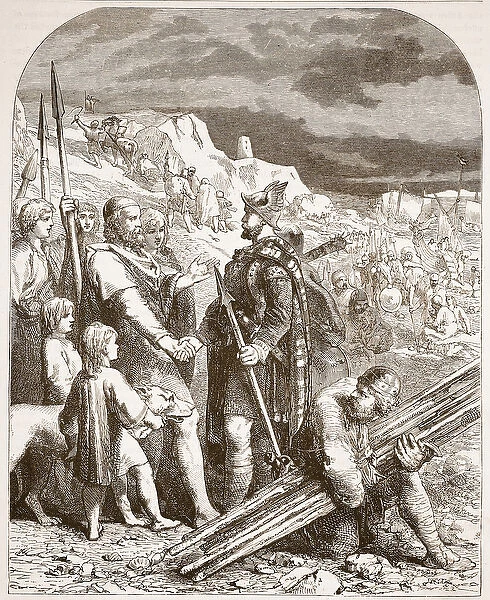 Treaty of Hengist and Horsa with Vortigen, illustration from Cassell