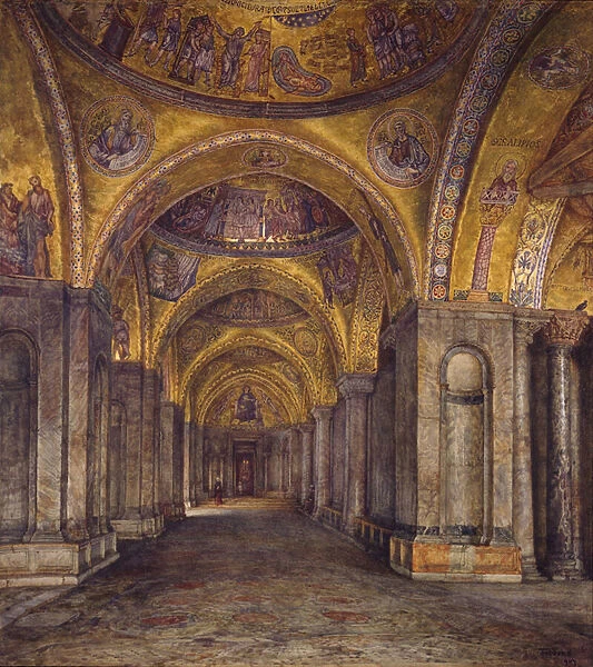 Venice - North Atrium Of St Mark s, 1907 (w  /  c on paper)