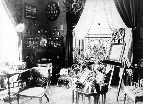 Victorian Drawing Room, c. 1860-99 (b  /  w photo)