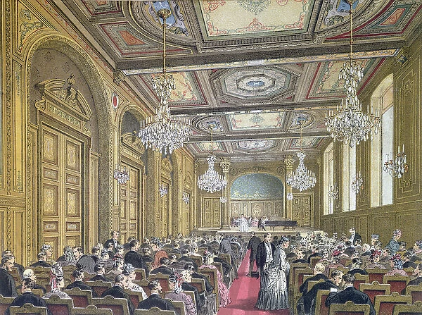 View of a concert at the Salle Herz on the Rue de la Victoire, Paris, c