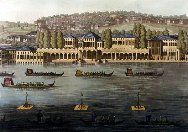 View of Constantinople, one of the Sultans residences along the Bosphorus