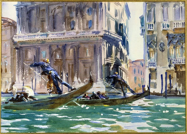 View of the Grand Canal in Venice, Watercolour by John Singer Sargent (1856-1925) (ec