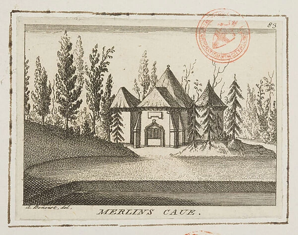 View of Merlins Cave, Kew Gardens, illustration from Lysons