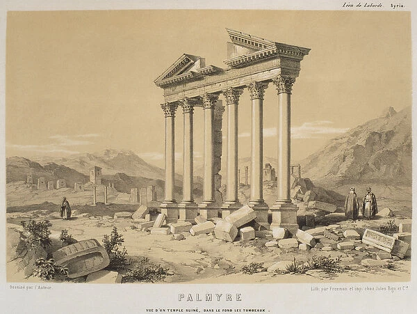 View of a ruined temple, Palmyra, Syria, illustration from