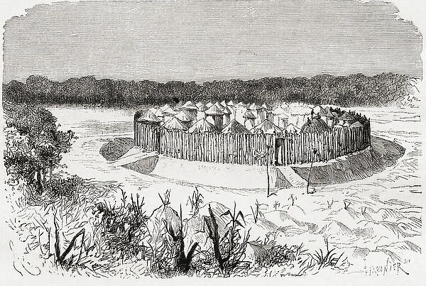 The village of Combo-Combo, Central Africa, from Africa Pintoresca, published 1888