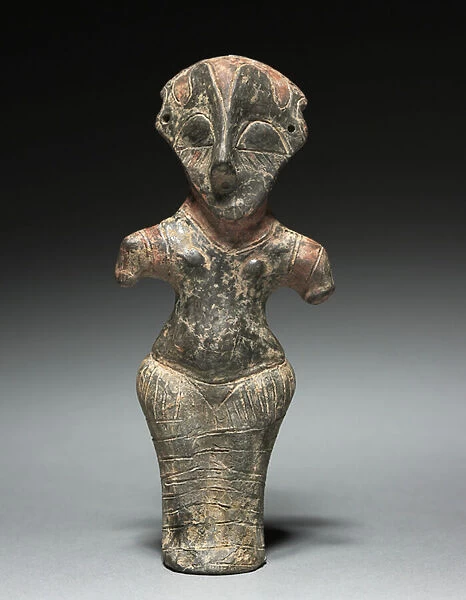 Vinca Idol, Vinca Culture, 4500-3500 BC (fired clay with paint)