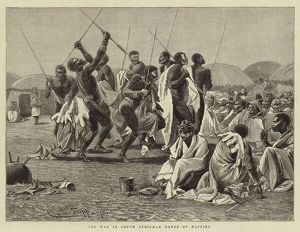 The War in South Africa, a Dance of Kaffirs (engraving)