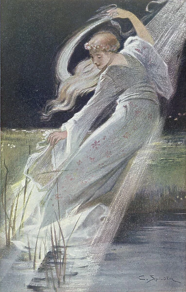 The White Lady of the River Fecht, illustration from the Legends of Alsace