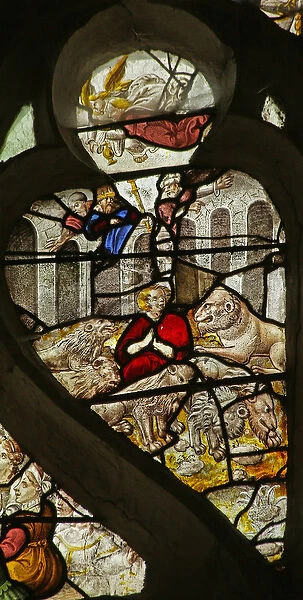 Window depicting Daniel in the Lions Den (stained glass)
