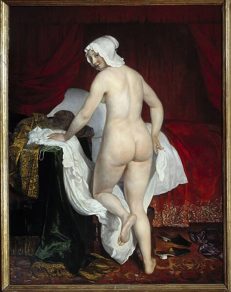 Young woman lying down said the Italian bedtime Painting by Jacob van Loo (1614-1670