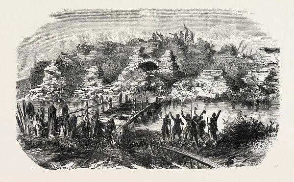 Aspect SE front Kinburn fortifications after the bombardment. The Crimean War, 1855