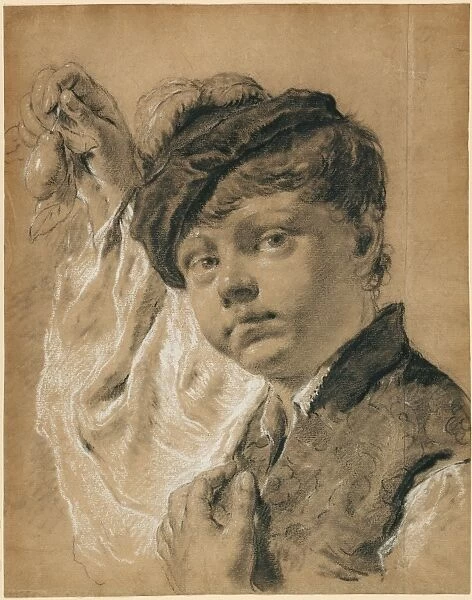 A Boy Holding a Pear (Giacomo Piazzetta?)