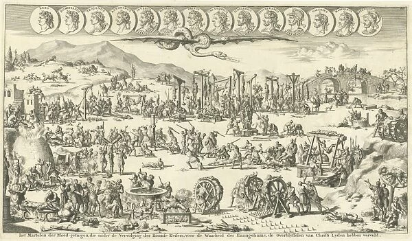 Christian Persecution in Roman times, Jan Luyken, Wilhelmus Goeree (I), 1690