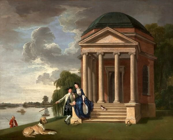 David Garrick and his wife by his Temple to Shakespeare, Hampton Mr and Mrs Garrick