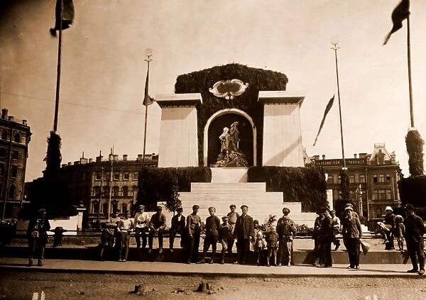 Front door of Smolny Institute, Petrograd, Saint Petersburg, July 1920, Russia, History