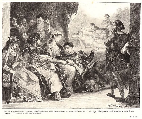 Eugene Delacroix (French, 1798 - 1863). Hamlet: C est une intrigue... 1834- 1843