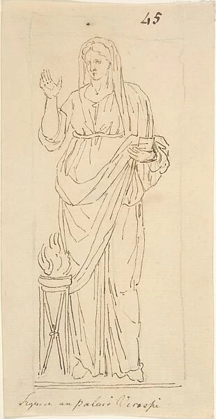 Female Figure Tripod 18th century Graphite pen
