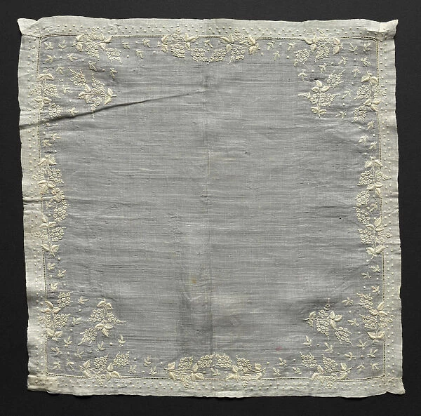 Handkerchief 1800s Austria 19th century Embroidery