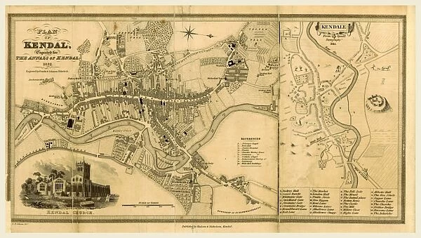 Map, 1832, The Annals of Kendal, being a historical and descriptive account of Kendal