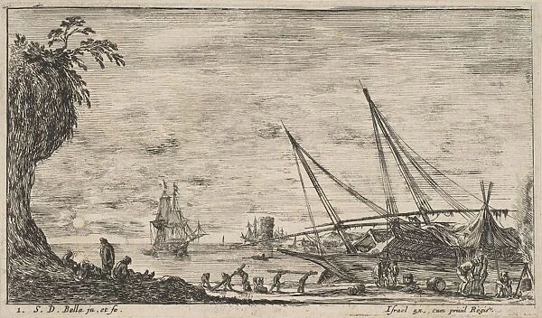 Plate 1 seaport ships Seascapes Paysages maritimes