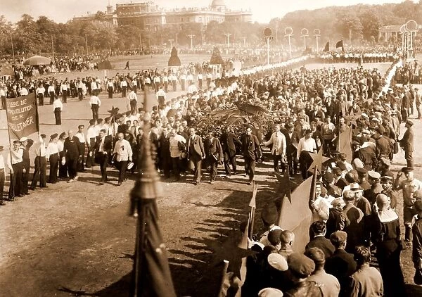Procession on the Field of Mars, Petrograd, Saint Petersburg, 17th July 1920, Russia