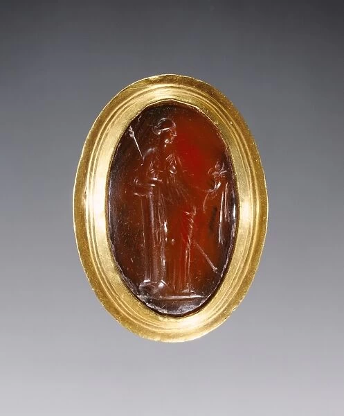 Ring inset with intaglio representing Fortuna