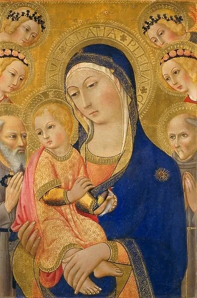 Sano di Pietro, Madonna and Child with Saint Jerome, Saint Bernardino, and Angels