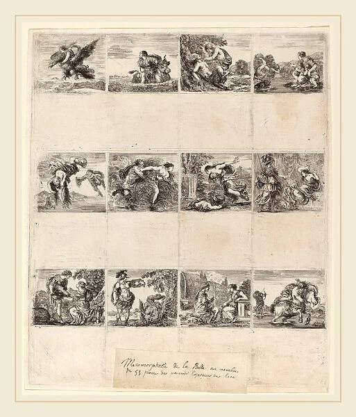 Stefano Della Bella (Italian, 1610-1664), Mythological Playing Cards, 1644, 12 etchings