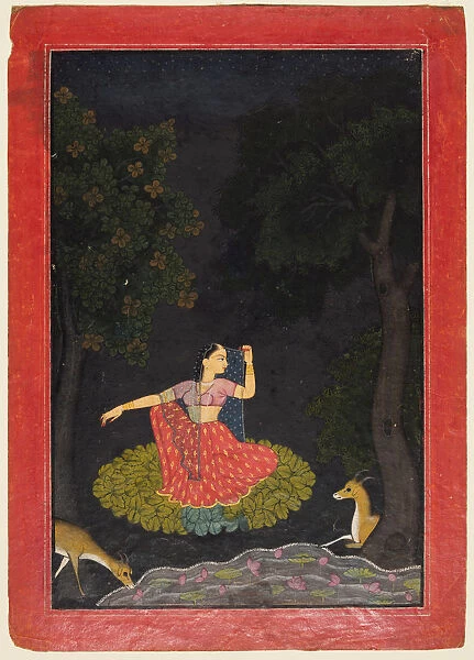 Vasaksajja Nayika 1750 India Nurpur Color paper