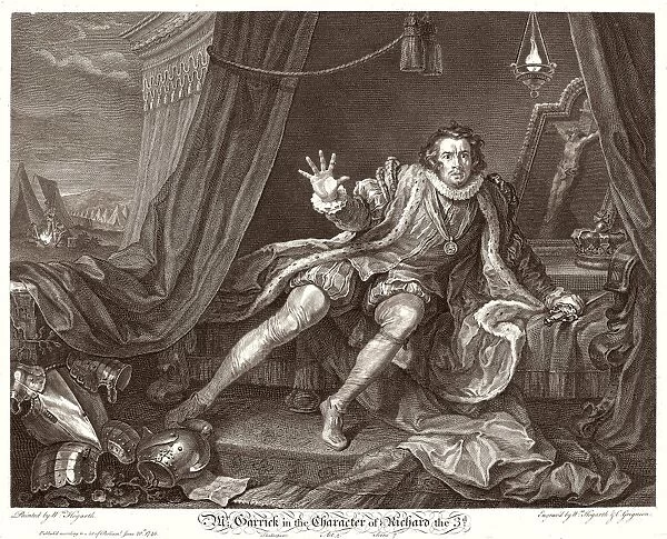 William Hogarth and Charles Grignion (British, 1717 - 1810), Garrick in the Role