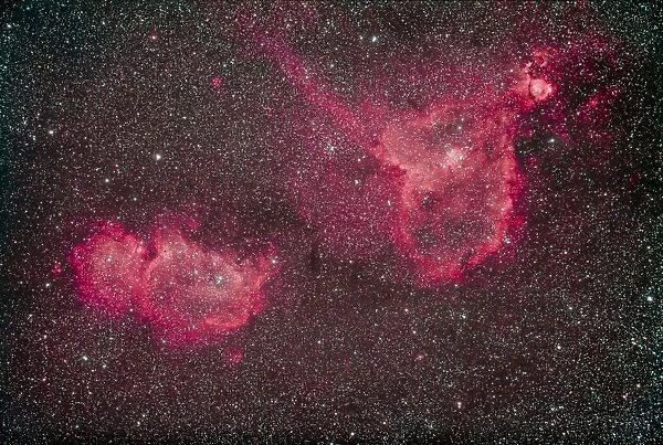The Heart and Soul Nebula in the constellation Cassiopeia