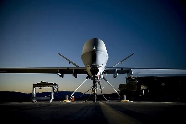 A MQ-9 Reaper being refueled