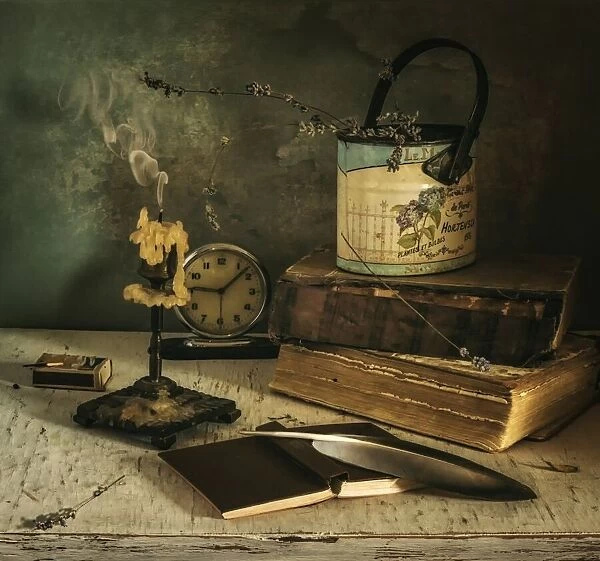 still life with books. vintage