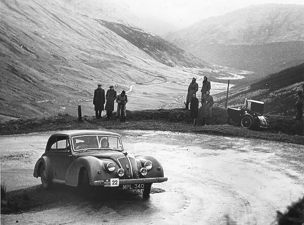 1949 AC 2 litre two door saloon on 1952 RAC rally. Creator: Unknown