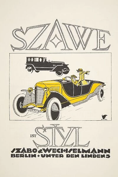 Advertisement for Szawe (Szabo & Wechselmann), from Styl, pub. 1922 (pochoir Print)