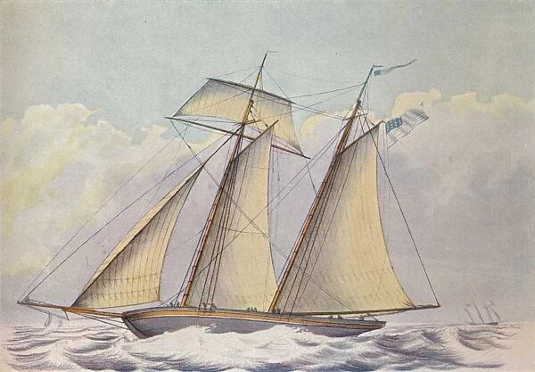 American Topsail Schooner, 1825. Artist: John Rogers