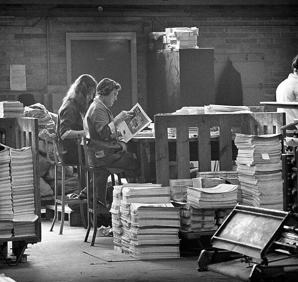 Binding room at the White Rose Press, Mexborough, South Yorkshire, 1968. Artist