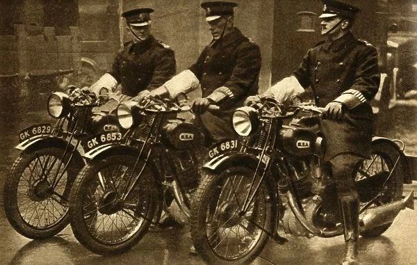 British police on BSA motorbikes, 1931, (1933). Creator: Unknown