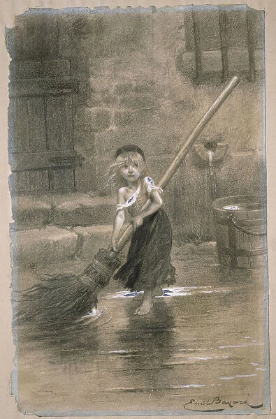 Cosette. Illustration from Les Miserables by Victor Hugo, 1862. Artist: Bayard, Emile-Antoine (1837-1891)